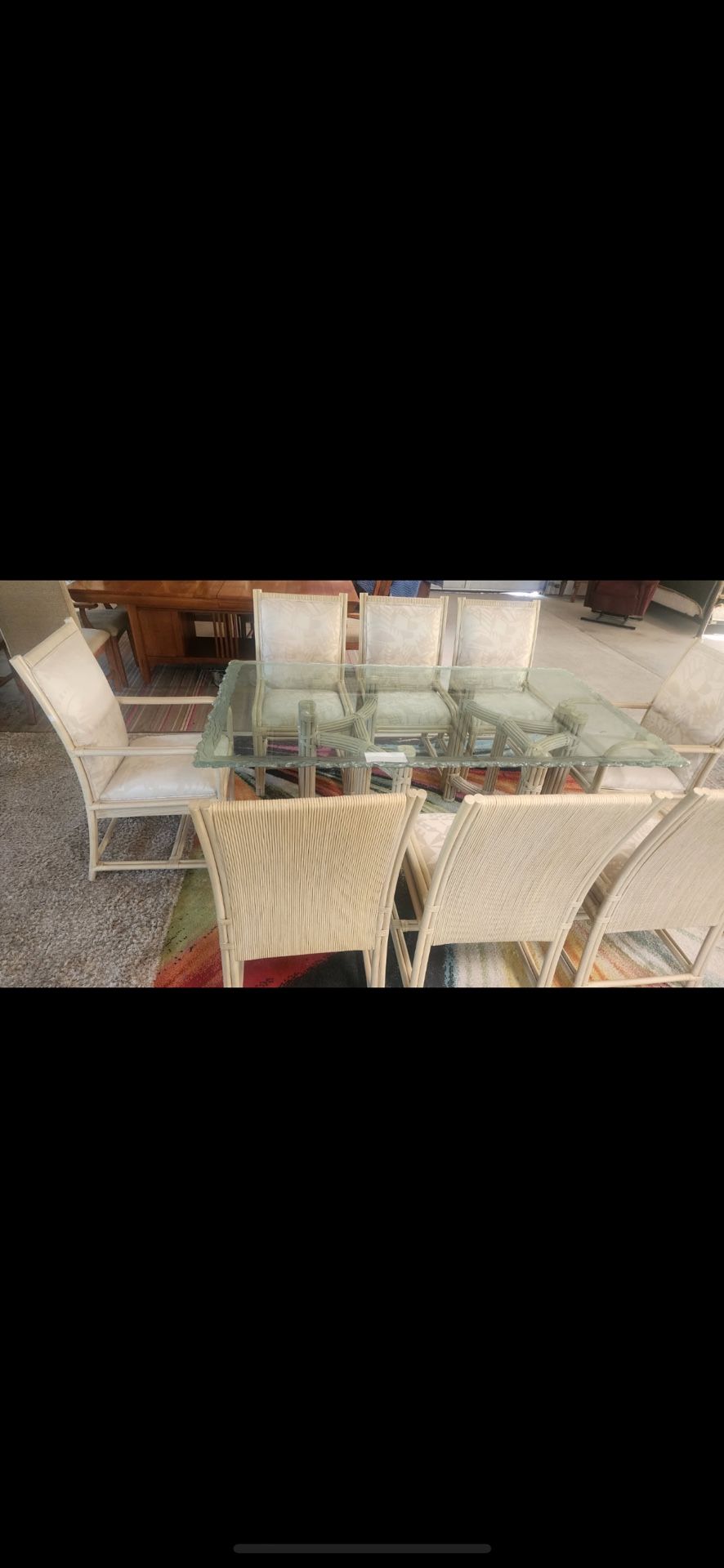 Glass Top Table With Six Dining Chairs