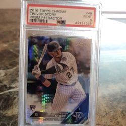 Trevor Story Chrome Prizm PSA Gem Mint 9 Card