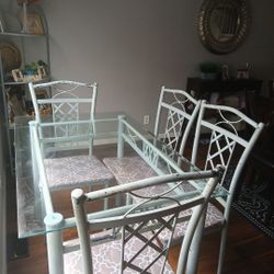  4 Seat Glass Table Set