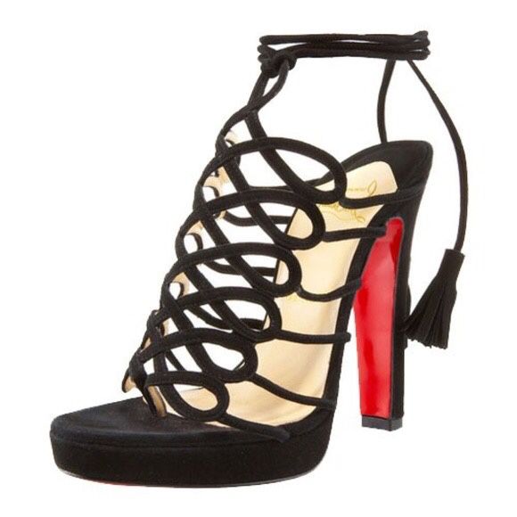 Brand New Christian Louboutin Black Salsbourg 120 Suede