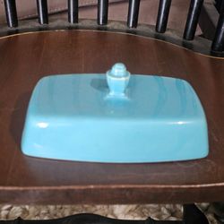 Vintage Harlequin Turquoise Half Pound Butter Dish Lid Only - Homer Laughlin