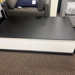 Modern Rectangular Coffee Table, Wood Coffee Table with Storage, 4 Solid Wood Drawers, Fully-Assembled, 51", Oak White Damage price 