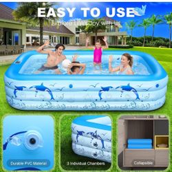 Inflatable Swimming Pool With Colorful Lights
