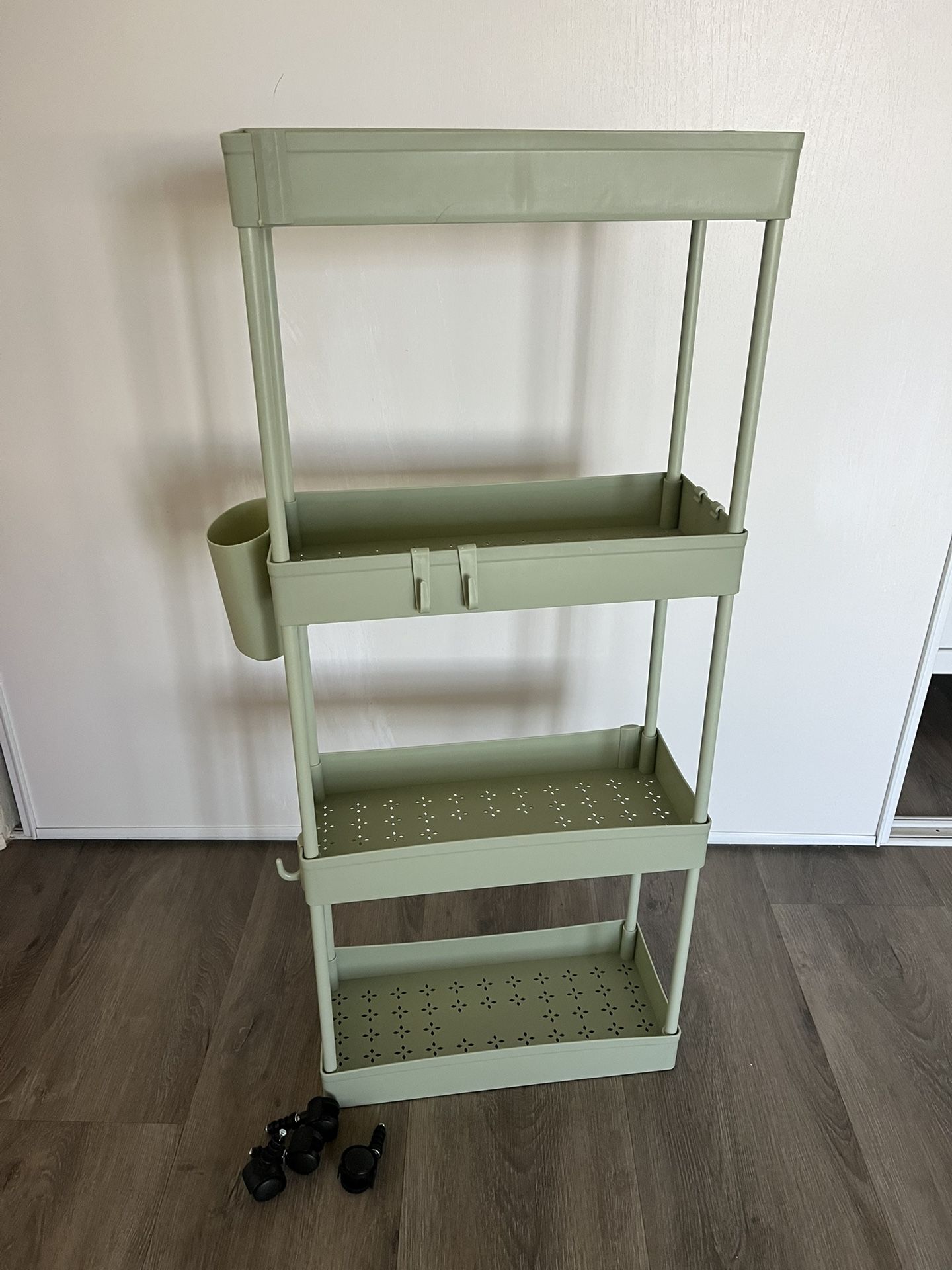 4 tier storage cart, mint green