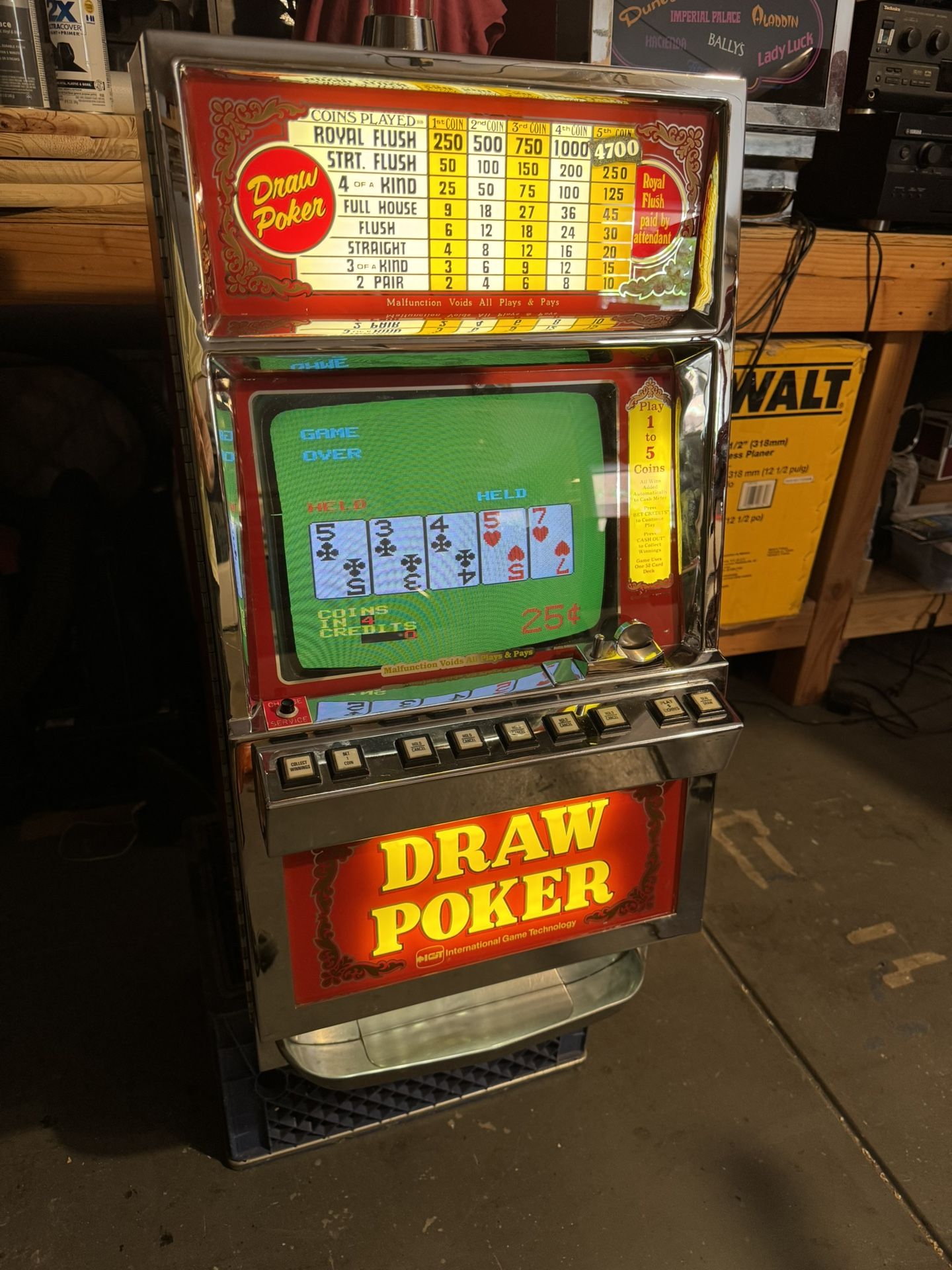 IGT Fortune 1 Poker Slot Machine with Sound Card
