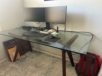 Glass table or desk