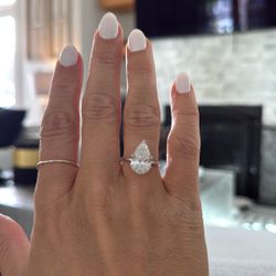 4 Carat Pear Shaped Engagement Ring 