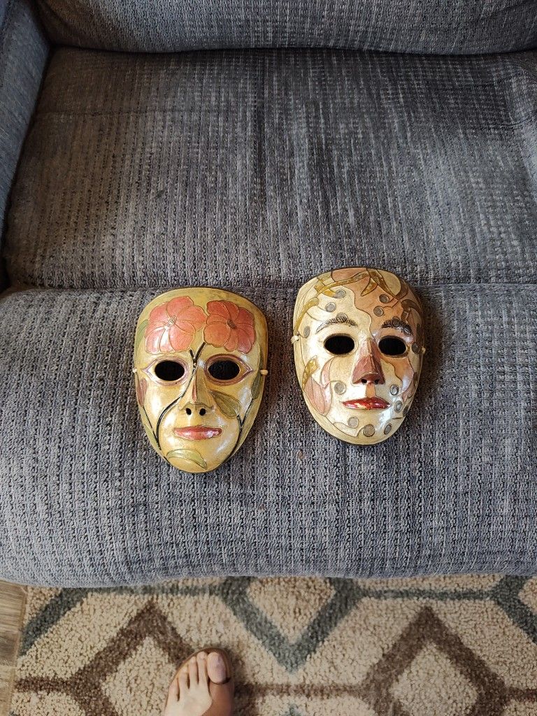 Heavy Metal Decorative Masks Overlayed With Ceramic