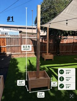 String Light Planters / Planters with Post / Cedar Planter Boxes