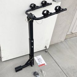 (Brand New) $55 Tilt Folding 2-Bike Hitch Mount Rack Bicycle Carrier for 2” Hitch w/ Straps 70 lbs Max 