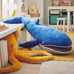 IKEA BLÅVINGAD Large Blue Whale Plush Toy