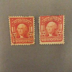 Rare1900 Era 2 Cent George Washington Stamps 