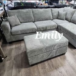 Weekend Special! 3-Pc Sectional Sofa Ottoman With Storage 