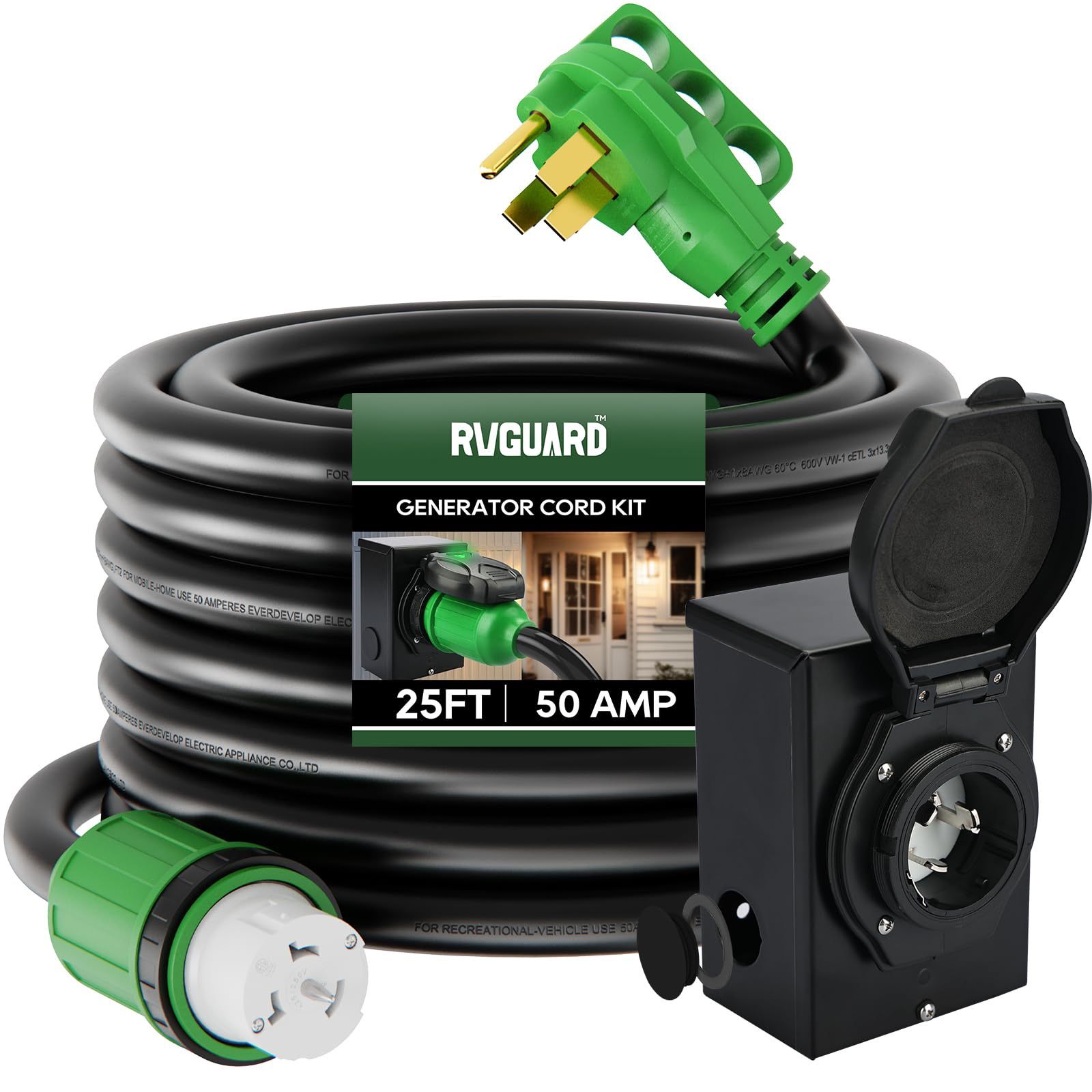 50 Amp / 25ft Electric Cord For Rv