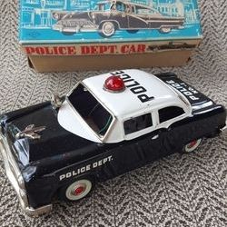 Vintage friction Police Department car