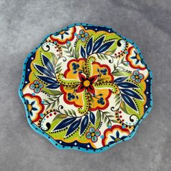 Tabletops ESPANA Bocca 9” Round Scalloped Salad Plate Colorful Discontinued READ