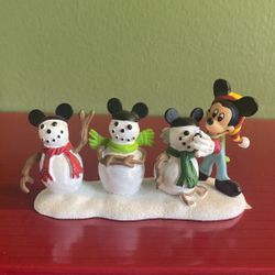 Department 56 Disney Mickey And Snowman Figurine Gift Present