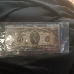 $5000 US Currency Banknote (This Is Not $2000)