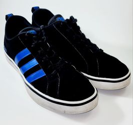 adidas VS Pace 2.0 3-Stripes Branding Nubuck Men's Size 8 Black Blue Aw4591