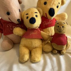 4 Disney Pooh Collectible Bears
