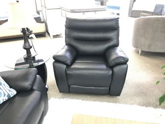 Black leather real leather 3 piece recliners