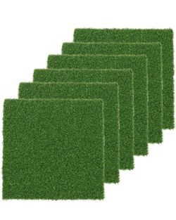 Artificial Turf Tiles 12X12 in,0.6 in Thick,Fake Grass Patch 12 Pack