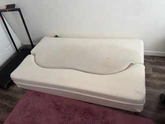 White Boucle Futon Sofa Bed
