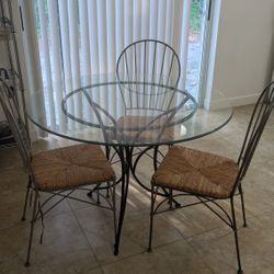 Glass Top Breakfast Table w/4 Chairs
