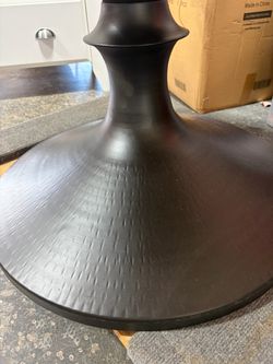 Pottery Barn Round Marble-Top Pedestal Dining Table – $650
