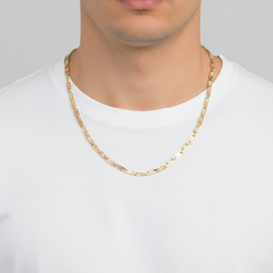 14K Tri Color 22.5" Mariner Chain