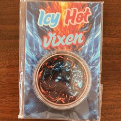 1 Ounce Copper, Icy Hot Vixen, colorized 1 oz copper round