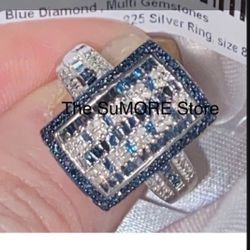 1Ctw Genuine Blue & White Diamond 💍 