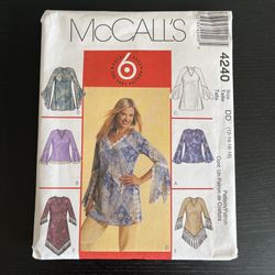 McCall’s Sewing Pattern 4240 Size 12 - 18 Tops Tunics 2003