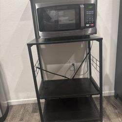 Black Microwave Stand For Kitchen