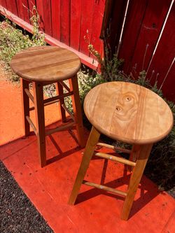 Pair of Kitchen Island/ Bar Stools - Solid Wood