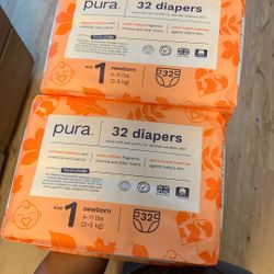 2.packs Of Pura size 1 Diapers