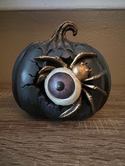 Spooky Spider Wrapped LED Pumpkin