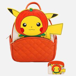 Pokémon Pumpkin Pikachu  Backpack  with card holder