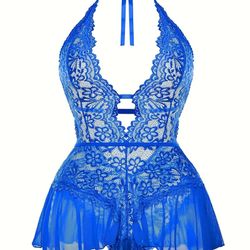 Women's Lingerie, Deep V Cut Lace Bodysuit,