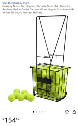 Tennis Ball Hoppers, Portable Tennis Ball Collector, Retriever Baske