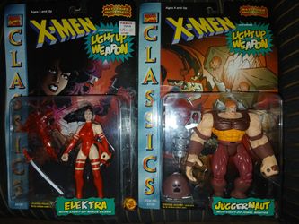 Vintage Marvel Comics Juggernaut & Elecktra X-Men Action Figures NEW