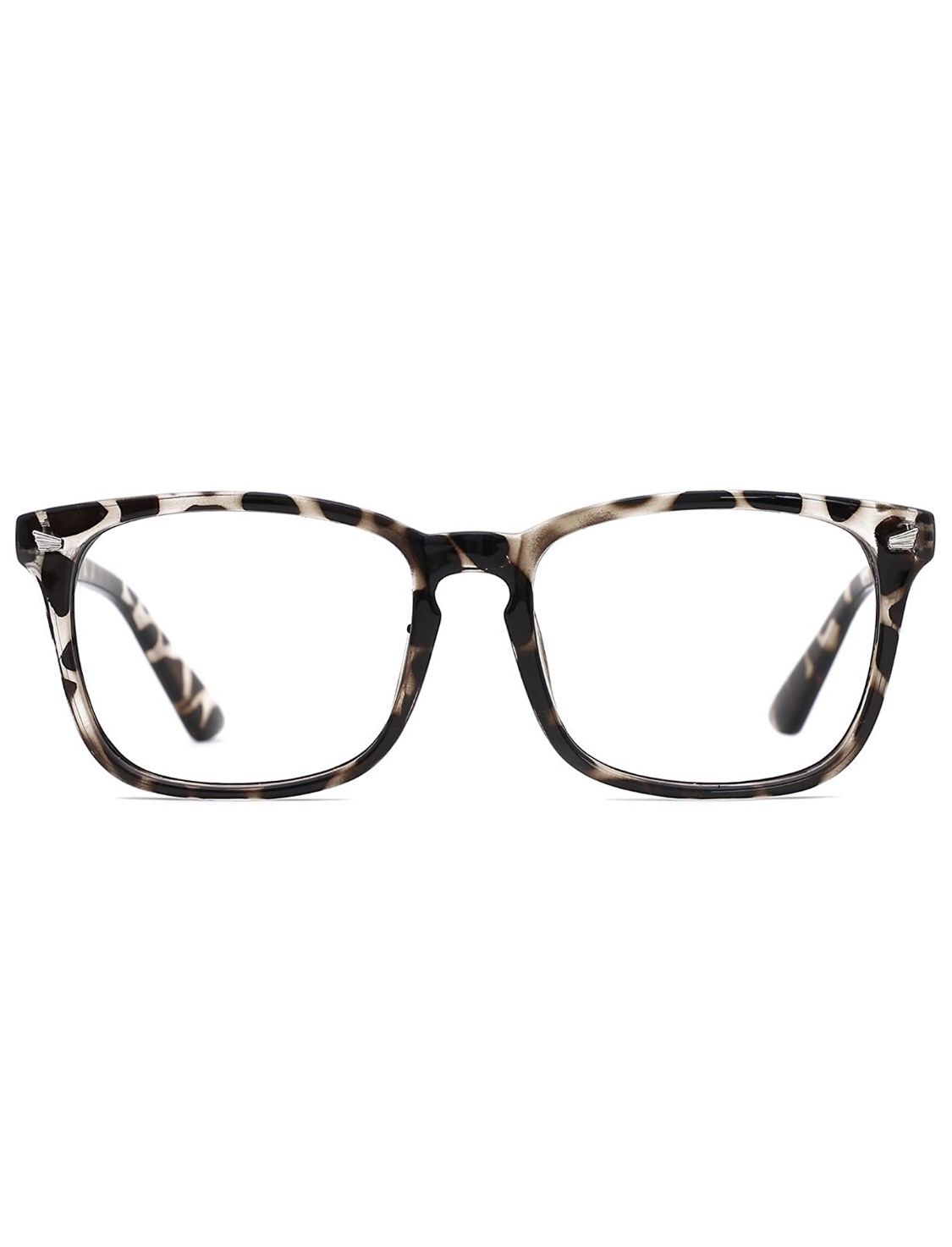 Blue Light Eyeglasses Style2, Blue Light Blocking Glasses Square Nerd Eyeglasses Frame Anti Blue Ray Computer Game Glasses (Leopard)