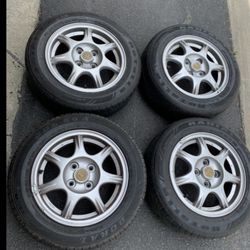 4 — 185/60r14 4x100 4x3.94 Stock Mazda Miata NA NB Scion Xa Xb Corolla Wheels Rims Tires!!