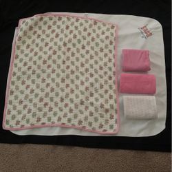 Infant Girls Receiving Blankets And Elephant Baby Blanket 