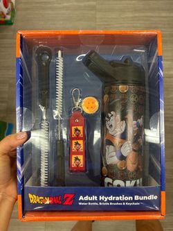 Dragonball Z water bottle, bristle & keychain bundle set