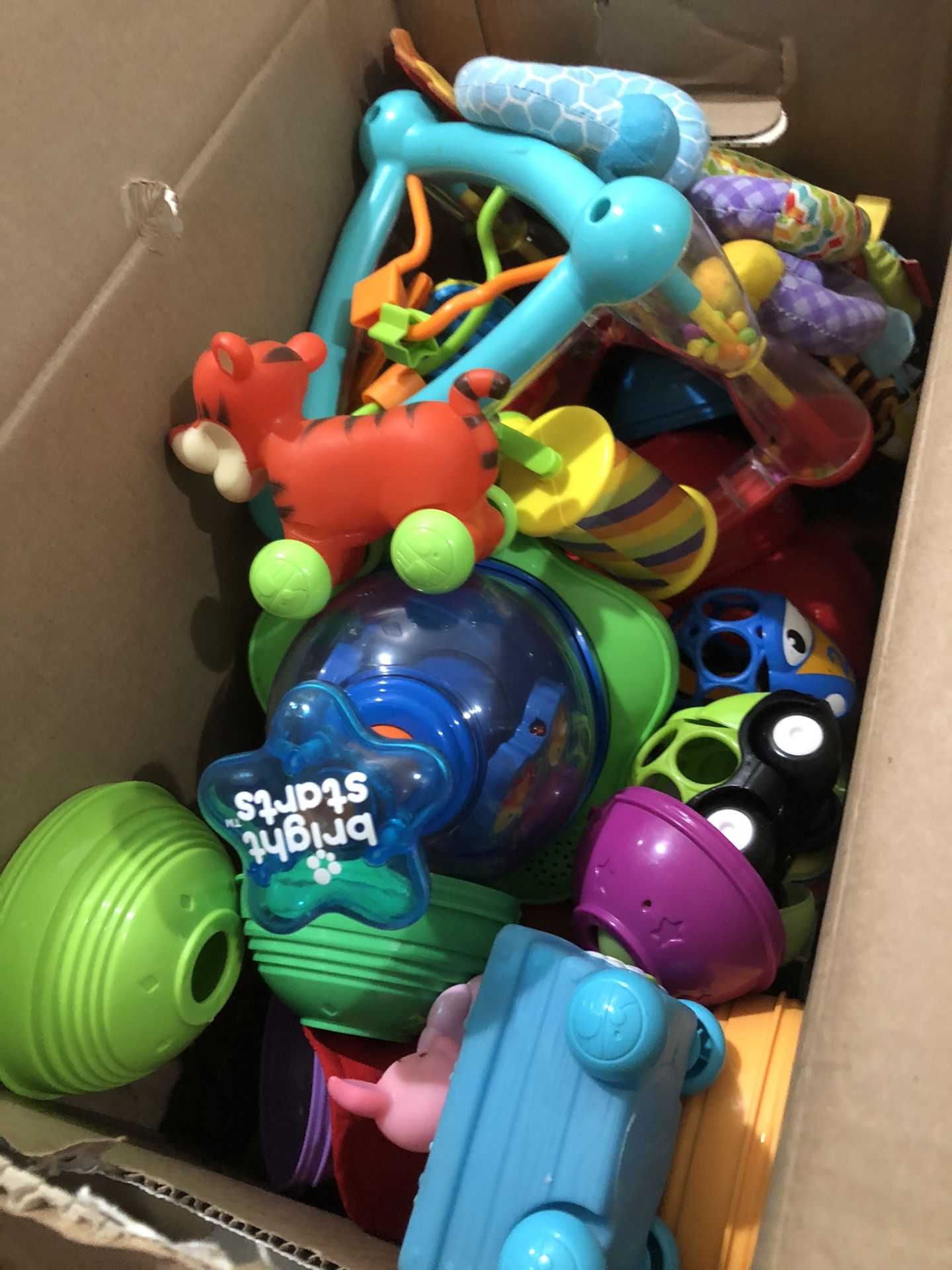 box of baby/toddler toys
