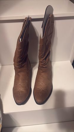 Brown Suede Western Cowboy Boots