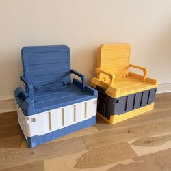 Multi-Function Folding Camping Box with Storage Seat and Table Perfect for Outdoor Picnic Food