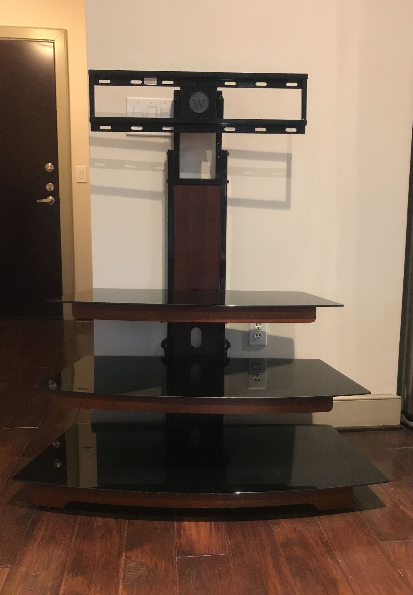 TV Stand wide glass with mount
