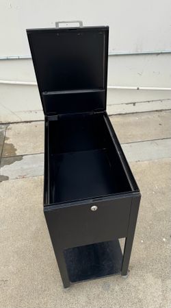 Black Metal Mobile Rolling File Cart for Hanging Files + Lower Shelf 29" x 24.5" x 13.25"